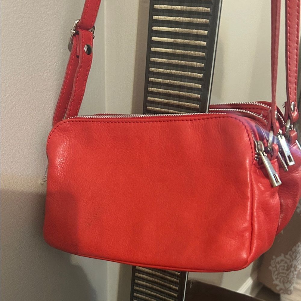 Borse in Pelle made in Italy genuine Elegant genuine soft leather red crossbody - Picture 2 of 15
